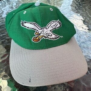 Vintage Philadelphia Eagles Starter Hat 7 1/4 Wool Fitted Green Gray The Natural